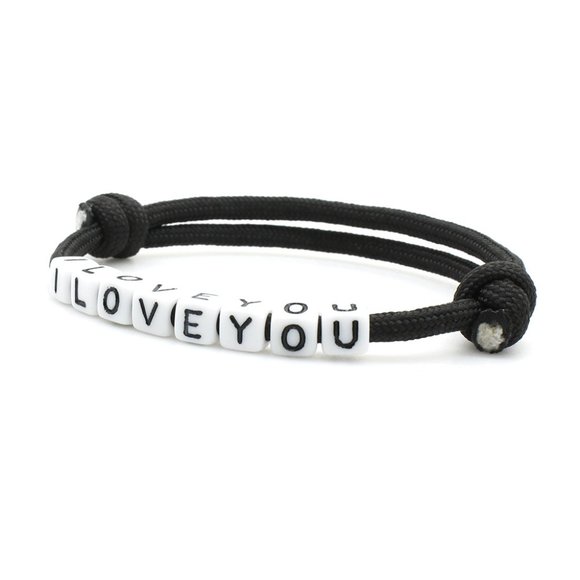 Fashion Jewelry DIY Letter Bracelet Polyester Umbrella Rope Bracelet I LOVE YOU - Picture 2 of 5
